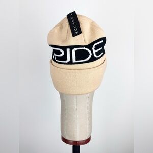 Ride Snowboards Hat Knit Beanie Autumn Tan and Black One Size New